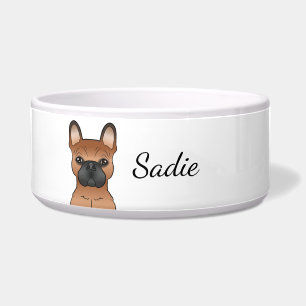 Red French Bulldog / Frenchie Cartoon Dog & Name