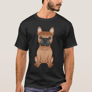 Red French Bulldog / Frenchie Cute Cartoon Dog T-Shirt