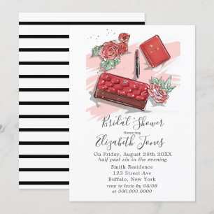Red French Fashion Bridal Shower Invitation