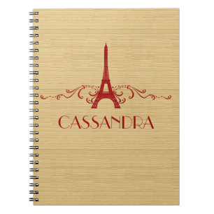 Red French Flourish Notebook