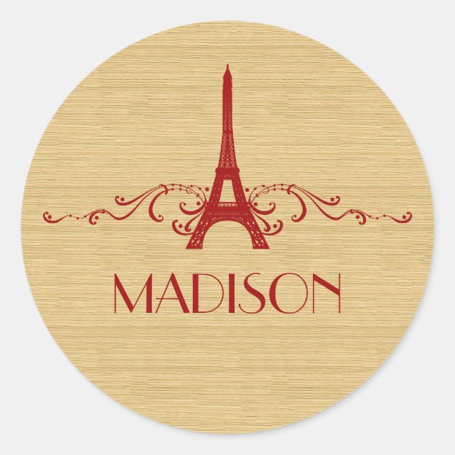 Red French Flourish Stickers (Front)