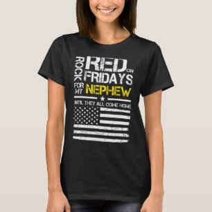 Red Friday Military Aunt Uncle Wear Red For My Nep T-Shirt