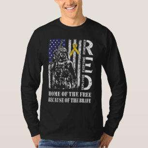 Red Friday Military Home Of The Free Because Of Th T-Shirt