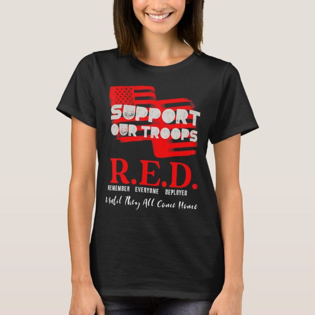 Red Friday Military On Friday We Wear Red Support  T-Shirt (Front)