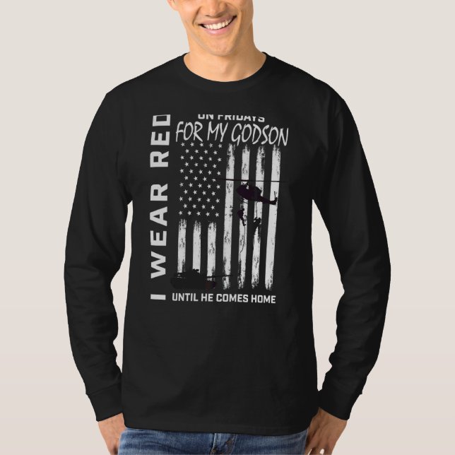 Red Friday Military Remember Everyone Deployed God T-Shirt (Front)