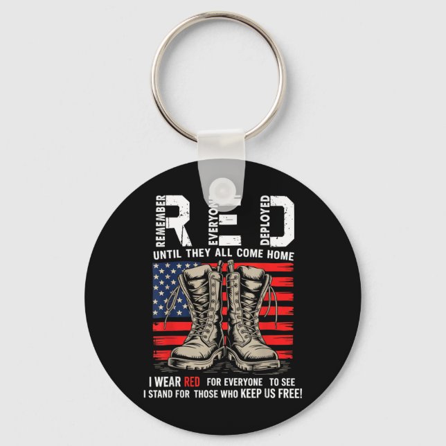 Red Friday Military Support - Remember Everyone Key Ring (Front)