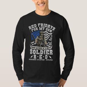 Red Friday Proud Mother Of Military Soldier Son Wo T-Shirt