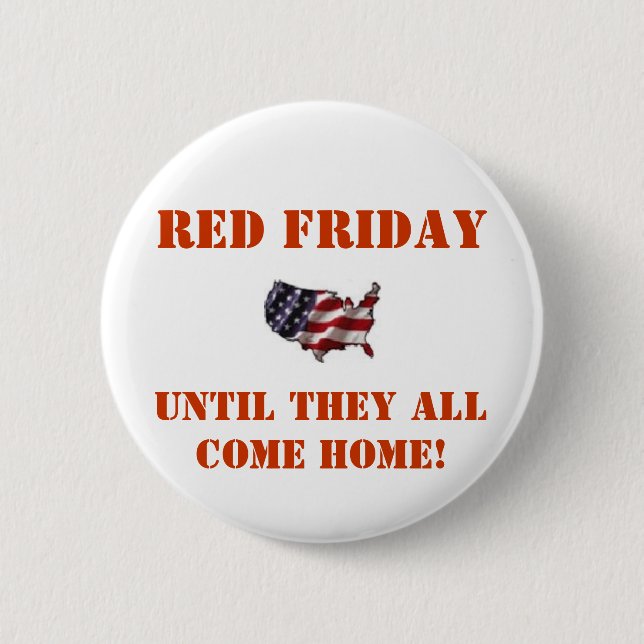 Red Friday - Red 6 Cm Round Badge (Front)
