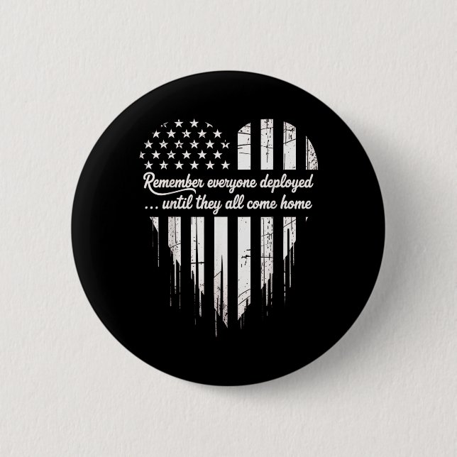 Red Friday Remember Everyone Deployed American 6 Cm Round Badge (Front)