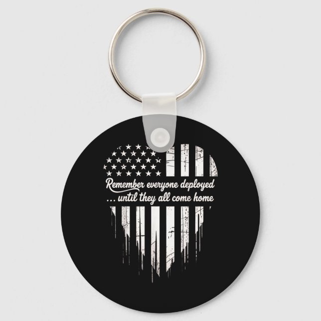 Red Friday Remember Everyone Deployed American Key Ring (Front)