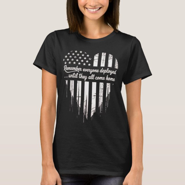 Red Friday Remember Everyone Deployed American T-Shirt (Front)