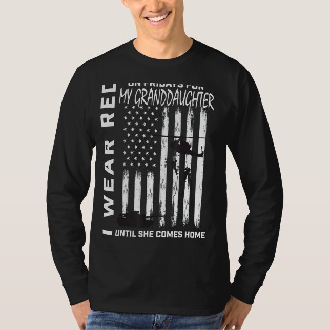 Red Friday Remember Everyone Deployed Granddaughte T-Shirt (Front)