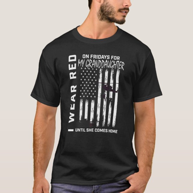 Red Friday Remember Everyone Deployed Granddaughte T-Shirt (Front)