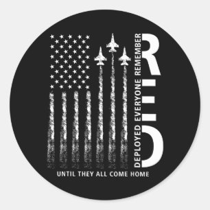 RED Friday Remember Everyone Deployed Military Classic Round Sticker