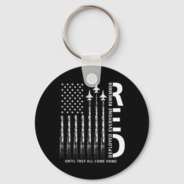 RED Friday Remember Everyone Deployed Military Key Ring (Front)