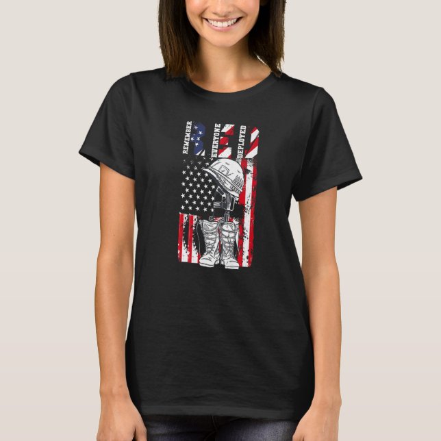 Red Friday Remember Everyone Deployed Patriotic Us T-Shirt (Front)
