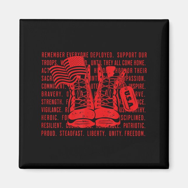 Red friday remember everyone deployed support men magnet (Front)