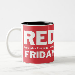 Red friday remember everyone deployed Two-Tone coffee mug