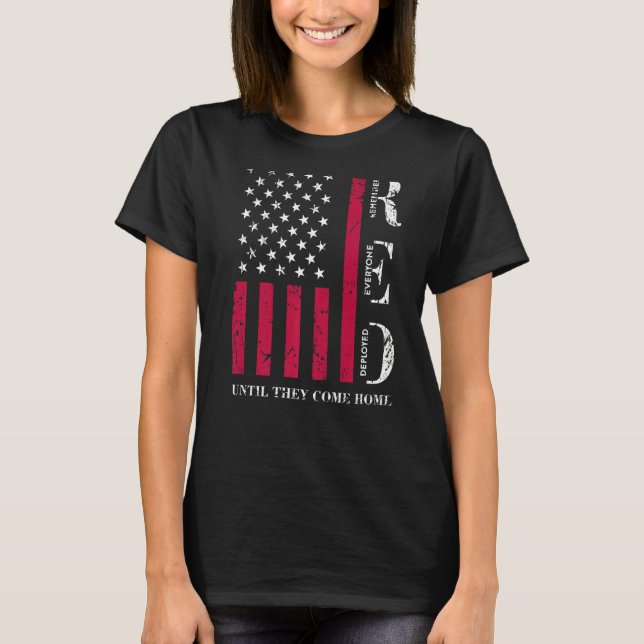 Red Friday Remember Everyone Deployed USA Flag Pat T-Shirt (Front)