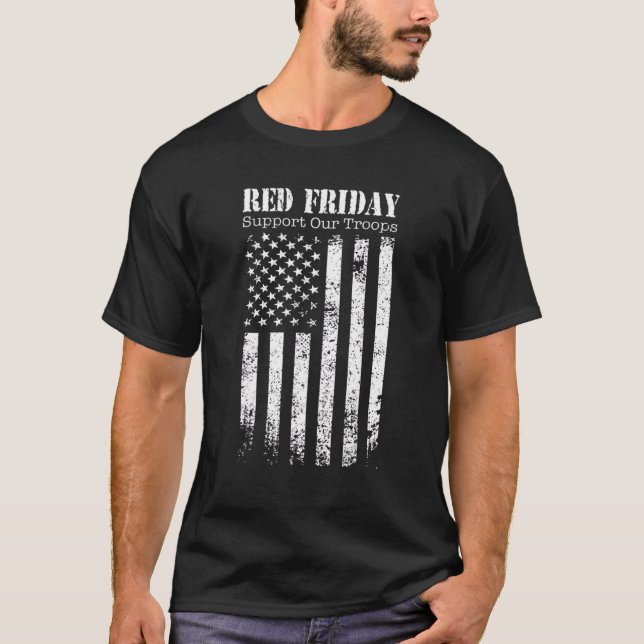 Red Friday Support Our Troops Military Memorial Da T-Shirt (Front)