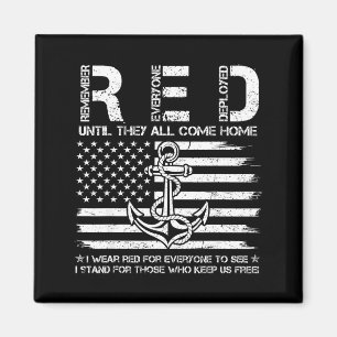 Red friday until come home flag usa sailor veteran magnet