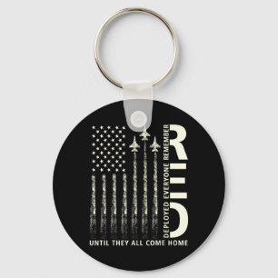 RED Friday Until Come Home Military American Flag Key Ring