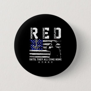 Red friday until come home sailor family support 6 cm round badge