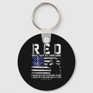 Red friday until come home sailor military support key ring