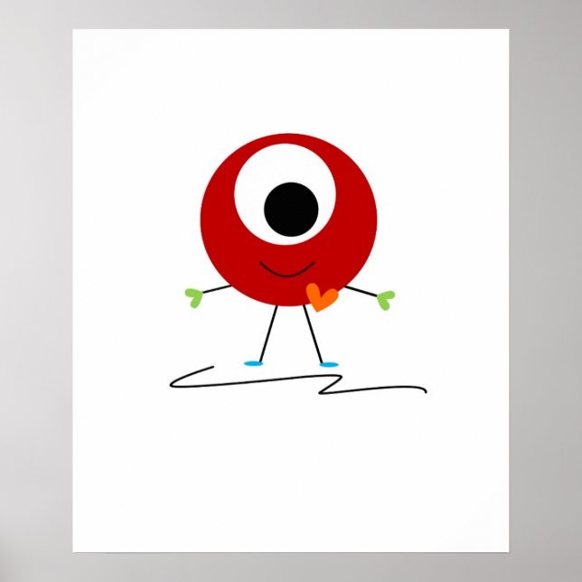 Red Friendly Monster Poster (Front)