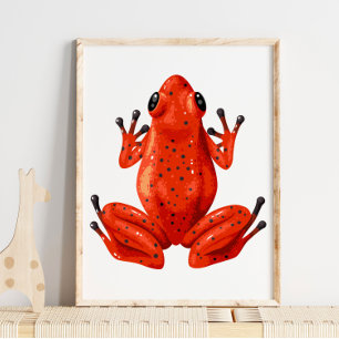 Red Frog Digital Print Frog Wall Print