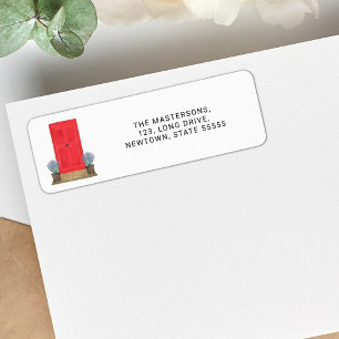 Red Front Door Return Address Label