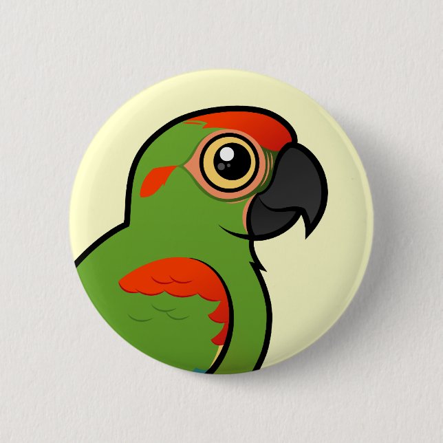 Red-fronted Macaw 6 Cm Round Badge (Front)