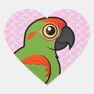Red-fronted Macaw Heart Sticker