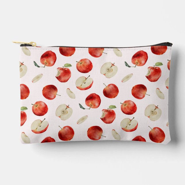 Red Fruit Rustic Apples Accessory Pouch (Front)