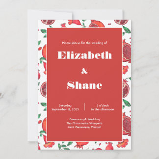 Red Fruit Rustic Destination Wedding Invitation
