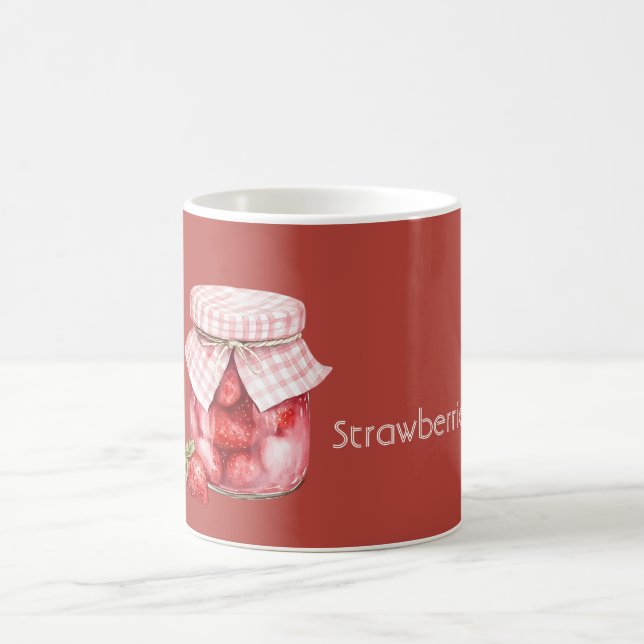 Red Fruit Strawberries Jar Coffee Mug (Center)