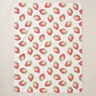 Red Fruit Strawberries Sherpa Blanket