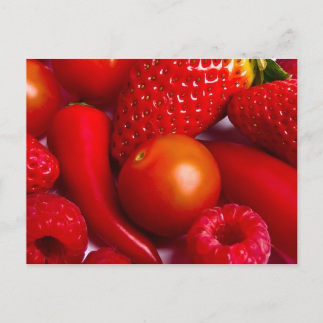 Red Fruit/Vegetables Postcard (Front)