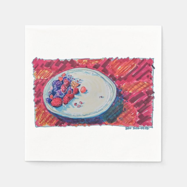 Red Fruits Bowl Napkin (Front)