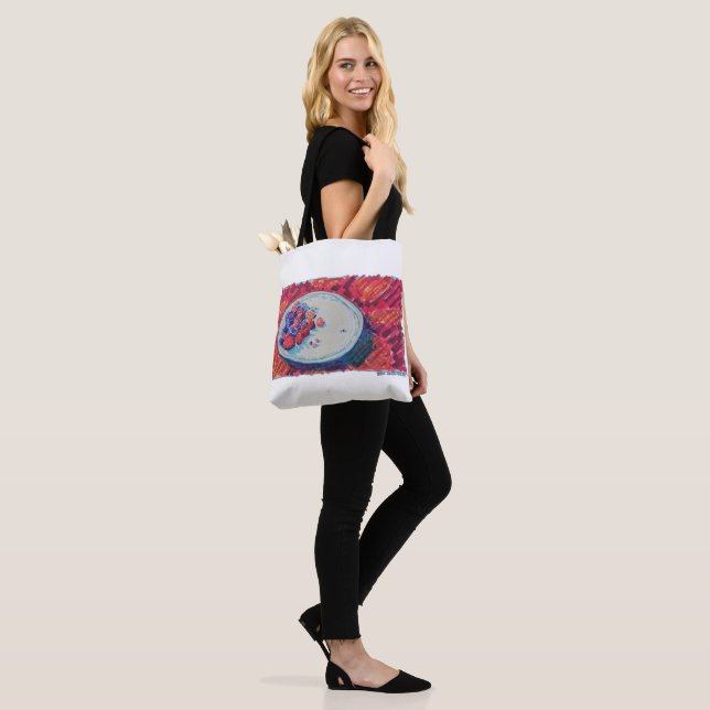 Red Fruits Bowl Tote Bag (On Model)