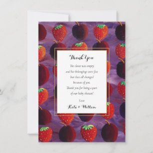 Red Fruits Country Baby Shower / Sprinkle Poem Thank You Card