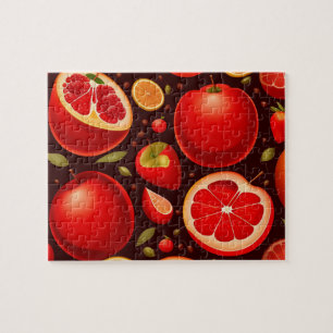 Red Fruits Pattern Jigsaw Puzzle