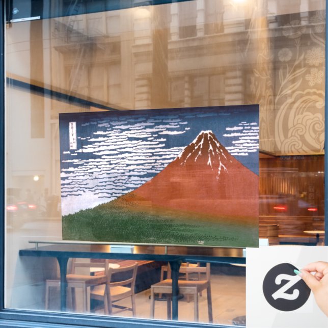Red Fuji, Aka Fujiyama Volcano Katsushika Hokusai (Cafe Window)