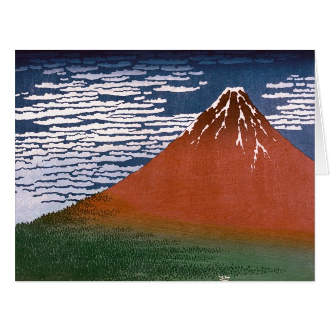 Red Fuji, Aka Fujiyama Volcano Katsushika Hokusai (Front Horizontal)