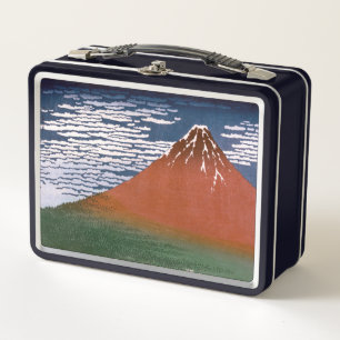 Red Fuji, Aka Fujiyama Volcano Katsushika Hokusai Metal Lunch Box