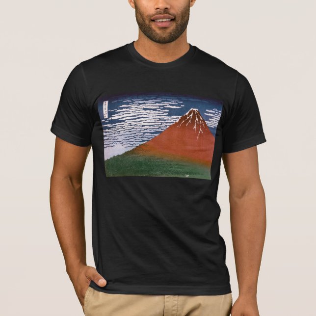 Red Fuji, Aka Fujiyama Volcano Katsushika Hokusai T-Shirt (Front)