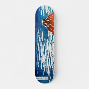 Red Fuji drawing Kanagawa Hokusai Skateboard