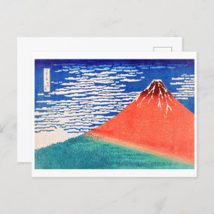 Red Fuji   Hokusai   Postcard