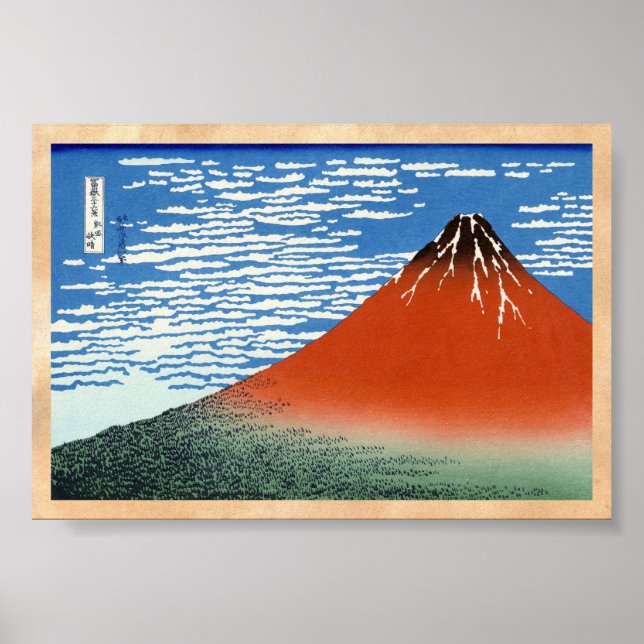 Red Fuji southern wind clear morning Poster (Front)