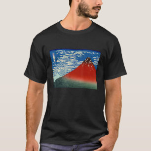 Red Fujisan In Clear Weather Japan Landscape Print T-Shirt